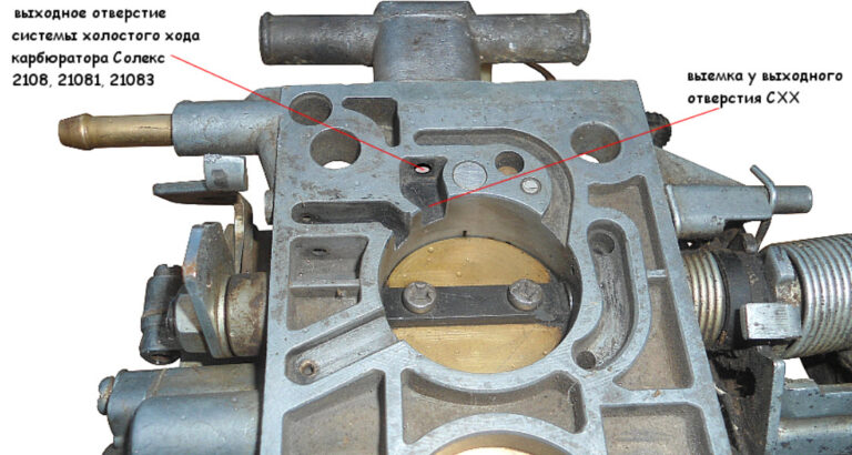 Переходная система карбюратора солекс
