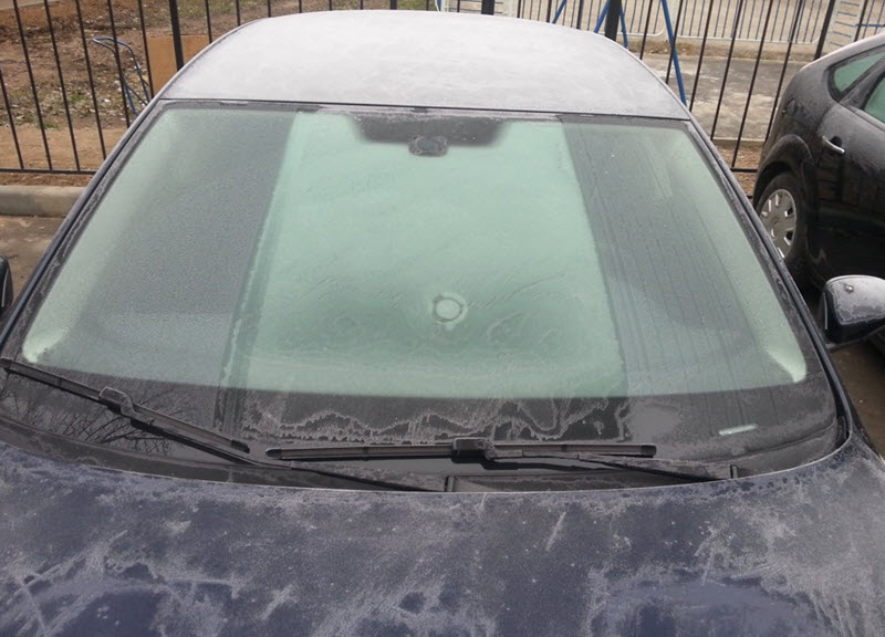 Пример работы обогрева лобового стекла в авто